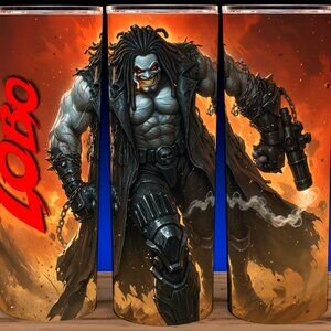 Lobo Comic Book Villain in Wasteland Cup Mug Tumbler 20oz